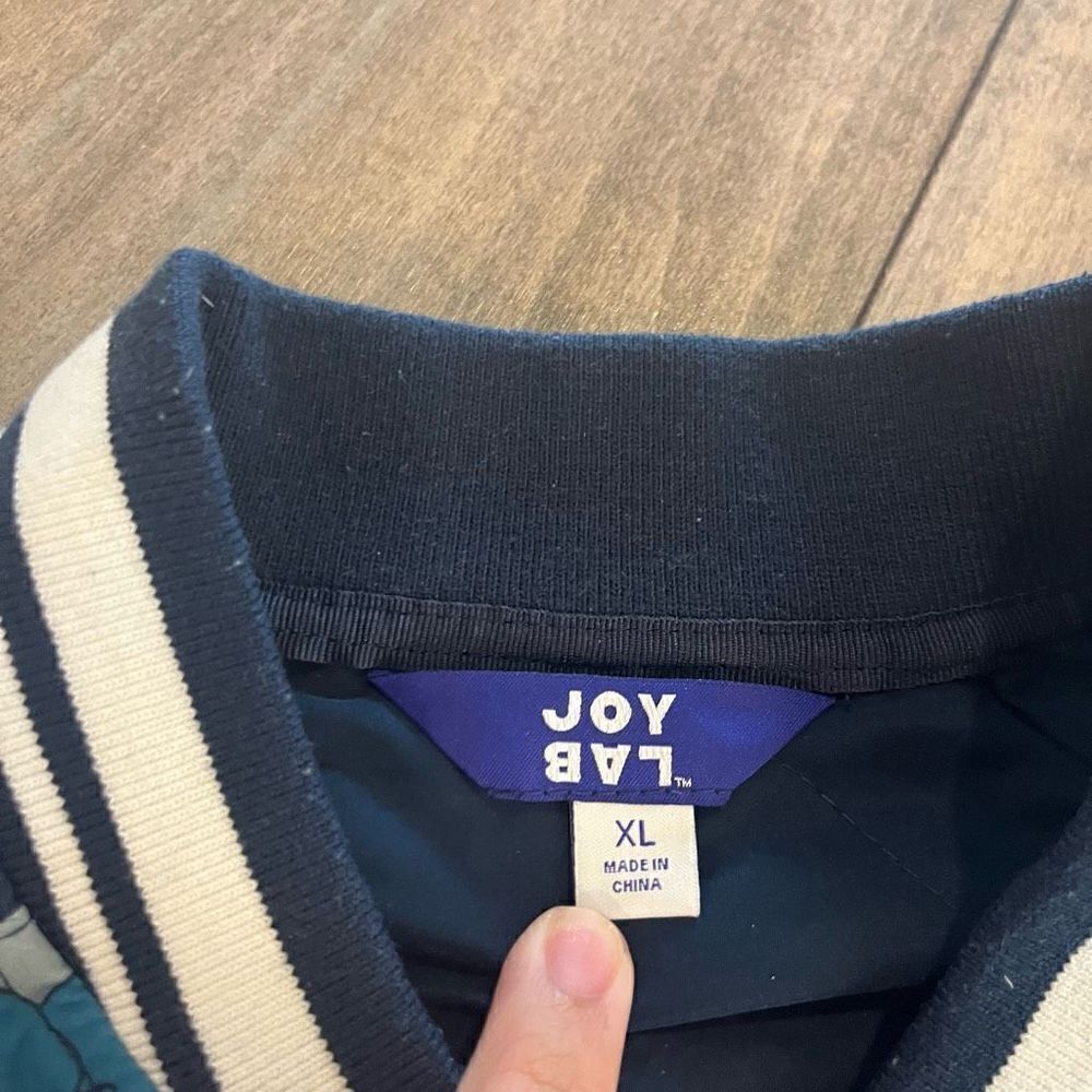 Joy Lab Blue Pattern Athletic Bomber Jacket Women… - image 5